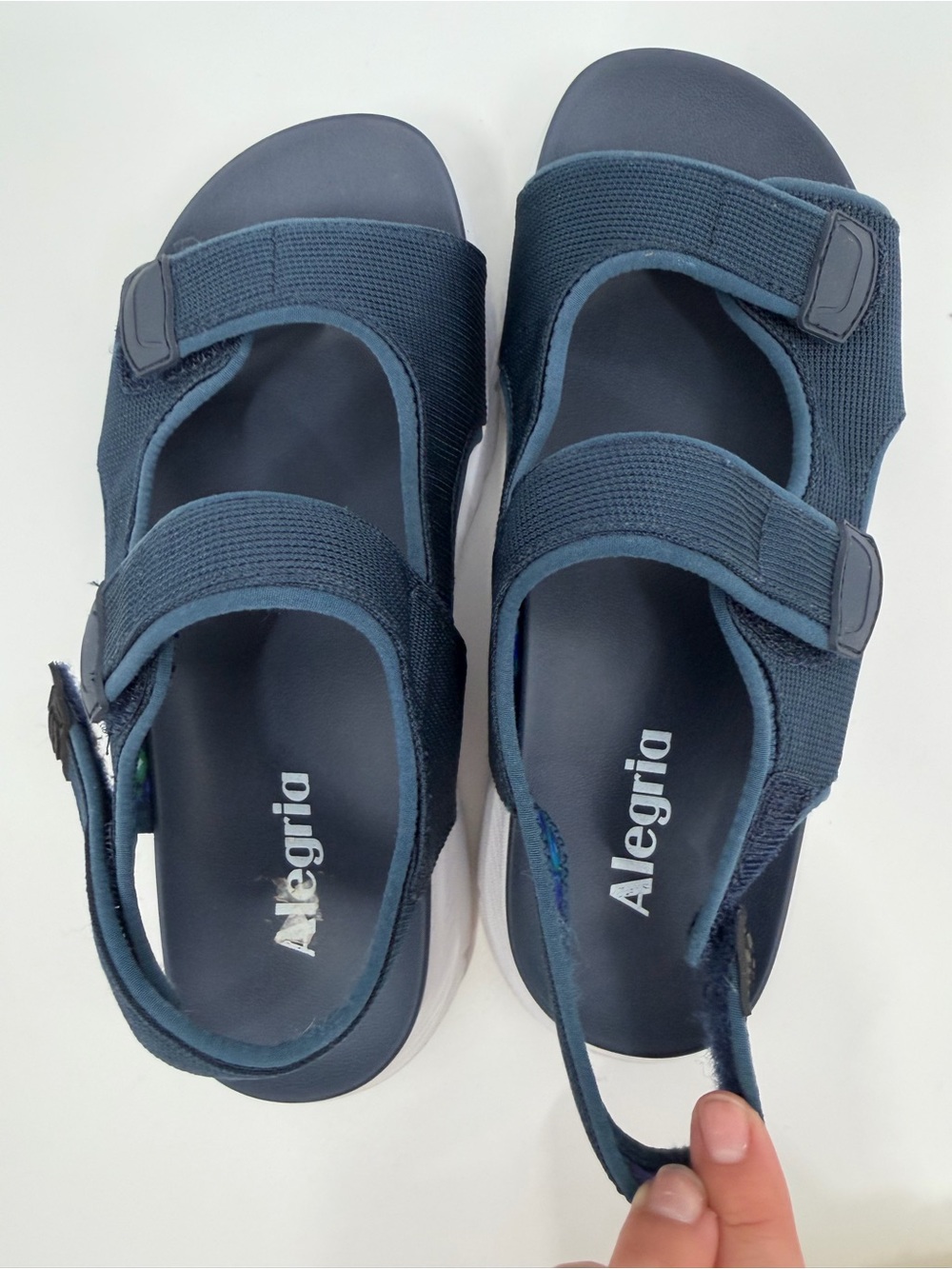 Alegria by PG Lite Sandie Navy And White Sandal - Picture 7 of 8